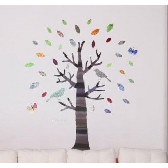 Colorful Tree an Birds Wall Decal